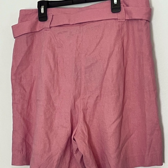 NWT MARC NEW YORK APRICOT LINEN BLEND BELTED SHORTS SZ MEDIUM - Picture 2 of 11